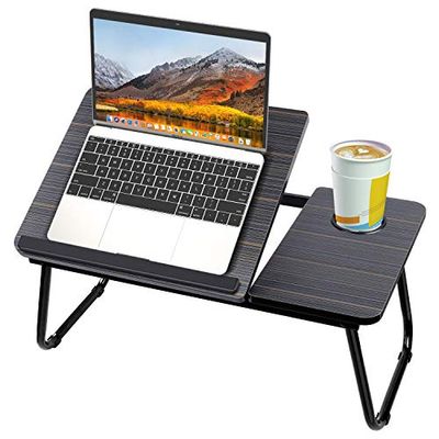 Sannobel Vikbart laptopbord för säng, sängbricka, bord, bärbart golvsoffa, skrivbord, med vikbara ben, fällbart soff-frukostbord, anteckningsbokstativ, läsställ för soffgolv