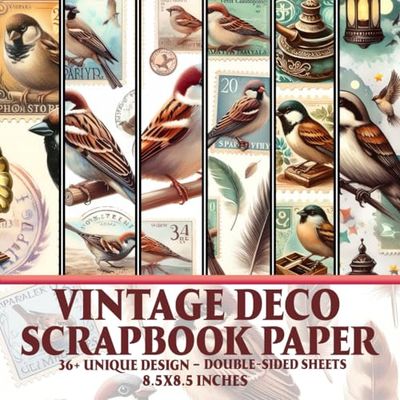 Vintage Deco Scrapbook Paper: Unique Decorative Craft Paper for Gift Wrapping, Journaling, Scrapbooking, and DIY Projects