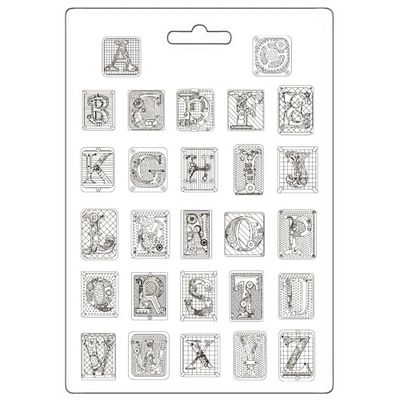 Stamperia - Soft Mould A4 for Scrapbooking, Albums, Bullet Journals and More, Suitable for Soft Clay, Ceramic Powder and More, Perfect for Hobbies, Crafts and Gifting (Master of Magic, Alphabet)