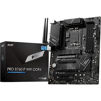 MSI PRO B760-P WIFI DDR4 Carte Mère, ATX - Pour Processeurs Intel Core 14e, 13e & 12e Génération, LGA 1700 - DDR4 Memory Boost 5333+MHz/OC, PCIe 4.0 x16, M.2 Gen4, 2.5G LAN, Wi-Fi 6E
