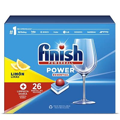Finish Powerball Power Essential Comprimidos para máquina de lavar louça, limão 26 pastilhas