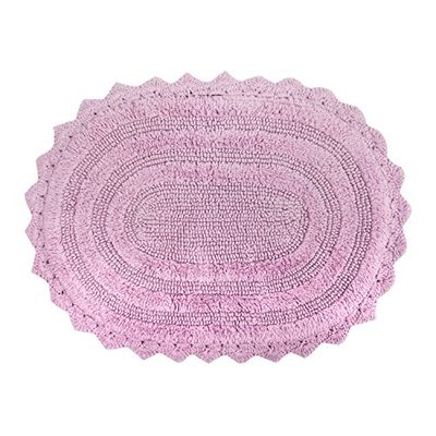 DII Crochet Collection vändbar badmatta, liten oval, 17 x 24, lila.