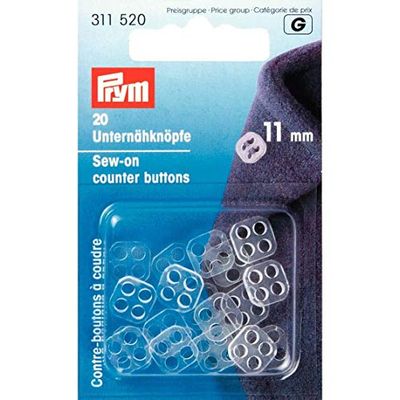 Prym Counter Buttons, 11 mm, Transparent, 20 Stück