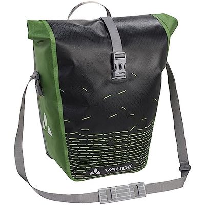 VAUDE Aqua Back Print Single Tapete para bicicleta, uma bolsa para bicicleta adaptável ao carregamento e impermeável, preto (preto/verde), tamanho único