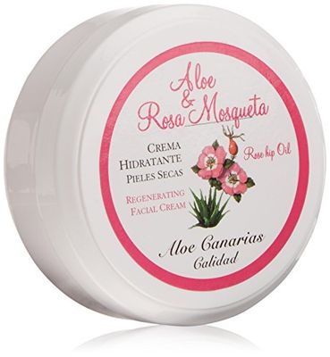 Aloe Canarias 200030 Crème régénérante pour le visage à l'aloe vera et à la rose musquée pour peaux sèches