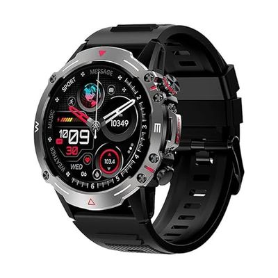 Smartwatch met display Amoled Cool Adventure, siliconen, zwart, Zwart, Medium, Sportief