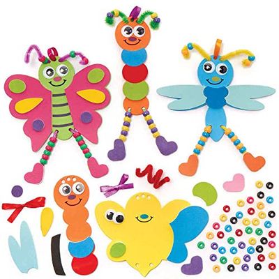 Baker Ross FC724 Insecten Bungelende Benen Decoratie Pakketten - Pak van 5, Kids Foam Crafts, Kids Bead Arts and Crafts