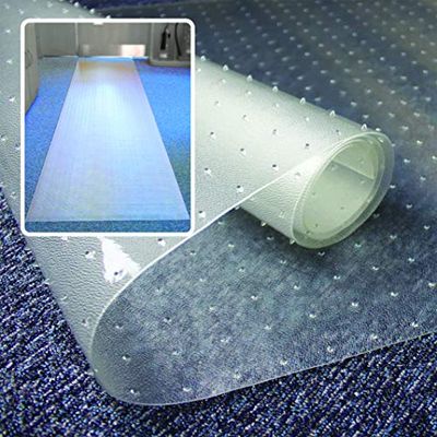 Floortex Long & Strong, Hall Runner Mat, Clear PVC Carpet Protector Roll, For Carpet Floors, 90 x 365 cm (FCR113612EV)