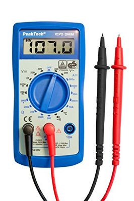 PeakTech 1070 – Multímetro digital CAT III com ecrã LCD, TUV/GS, testador de bateria, multímetro de mão, amperímetro eletrónico, testador de continuidade, voltímetro - máximo 300 V