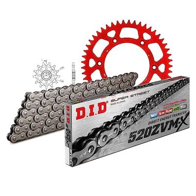 Kettingset DID Alu 520ZVM-X / 116 klinknagel slot rood voor Honda CRF R 250 cc Bj. 2011-2017