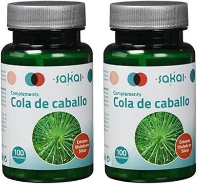Sakai – Cola de caballo Sin sabor en comprimidos (diurético natural, remineralizador, fuente natural de silicio orgánico) (Paquete de 2)
