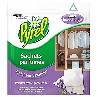 Pyrel parfum garde robe sans insecticides- Lot de 4 (4 x 24 = 96 sachets)