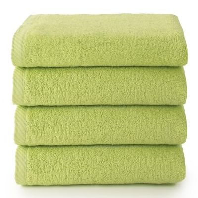 Top Towel - Plus - badhanddukar - 4 ansiktshanddukar eller bidéhanddukar - 30 x 50 cm - 100% bomull - lime