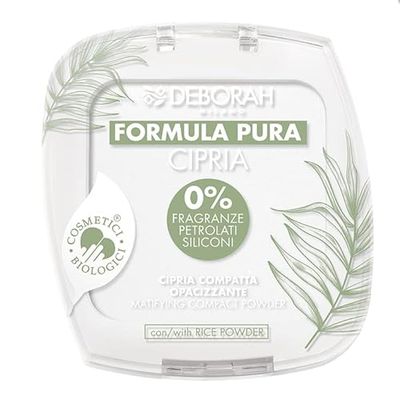 Deborah Milano - Cipria BIO Formula Pura Compatta Opacizzante 10 gr - Colore: 4 - senza parabeni, siliconi, petrolati, acrilati, fragranze, talco, con il 100% di ingredienti di origine naturale