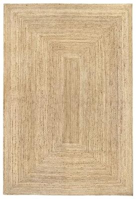 HAMID - Tapis Jute Naturel, Alhambra Tapis en Jute Couleur Naturelle, Tapis 100% Fibre de Jute, Tressé à la Main, Tapis pour Salon, Salle à Manger, Chambre, Couloirs, Couleur Naturelle (220x360cm)