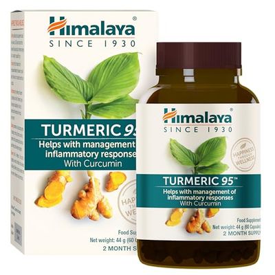 Himalaya Curcuma 95 Supplément avec curcumine/curcuminoïdes, soutient le système immunitaire, résistance aux allergies, 600 mg, végétalien, sans gluten, 60 capsules