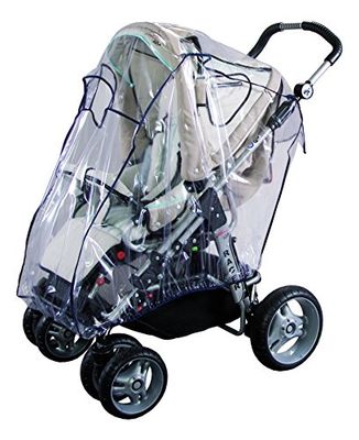 sunnybaby 13221 – uniwersalna osłona przeciwdeszczowa, ochrona przed deszczem do bardzo dużych wózków sportowych, wózków dziecięcych, wózków zakupowych, okno kontaktowe zapewnia optymalną cyrkulację
