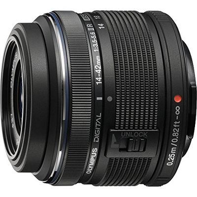 Olympus M.Zuiko Digital 14-42 mm F3,5-5,6 II R Lens, para micro quatro câmaras (preto)
