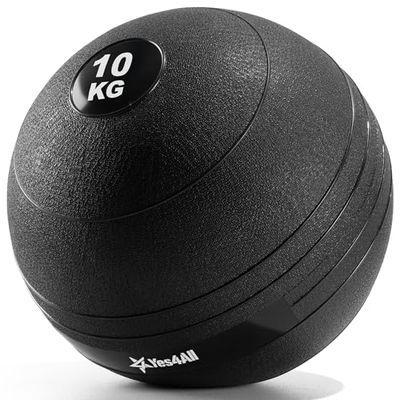 Yes4All JAPR Slam Balls 10 kg, Black, Medicine Ball Sand Filled No Bounce Exercise Ball, Suitable for Workout and Strength Training