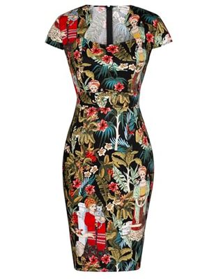 GRACE KARIN Cap-Sleeves Vintage Wiggle Klänning Cocktailklänning Dam, C-35, XXL