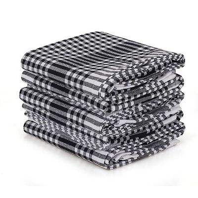 Set di strofinacci da cucina (10 pezzi) nero e bianco