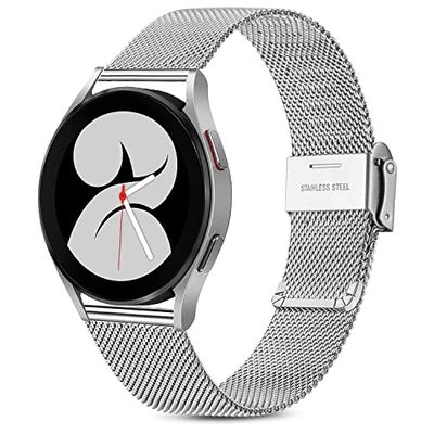 Issinlky Correa para Samsung Galaxy Watch 4, 20mm correa metal acero inoxidable para 4 Classic/Galaxy Watch 5/Galaxy Watch 6/Galaxy Watch 3 41mm/Galaxy Watch Active 2/Gear Sport/Amazfit GTS