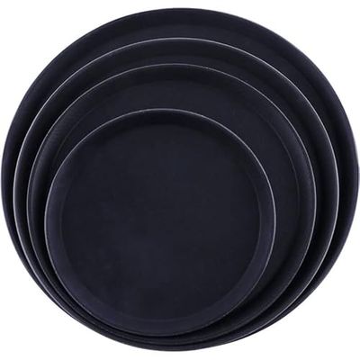 Stalwart DA-FBR1616 Serving Tray Fibreglass Round 16 inches Black