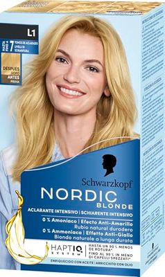 Nordic Blonde L1 - Crème Décolorante Intense - Anti Reflets-jaunes - Technologie Anti-casse - Décolore Jusqu'à 7 Tons - Sans Ammoniaque - L1