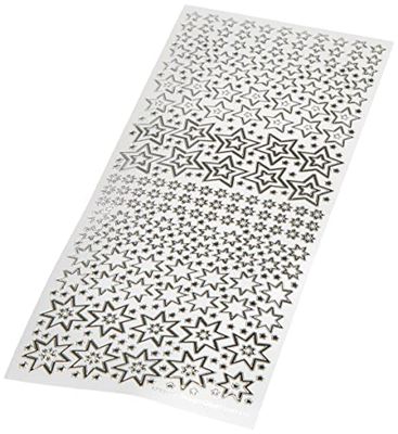 Anita's Sparkling Stars konturklistermärken – silver på vitt, 29,22 x 10,55 x 0,07 cm