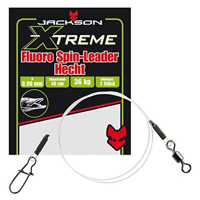 Jackson unisex – vuxen 10C4050801031433C10 gädda xtreme redo att fiska fluor-leader 0,90 mm 40 cm – 2 stycken, färgglada, normala