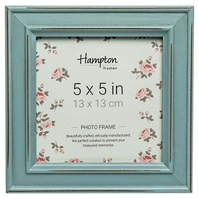Hampton Frames PALOMA Distressed Square Picture Photo Frame Blue 5x5 (13x13cm) PAL301955B