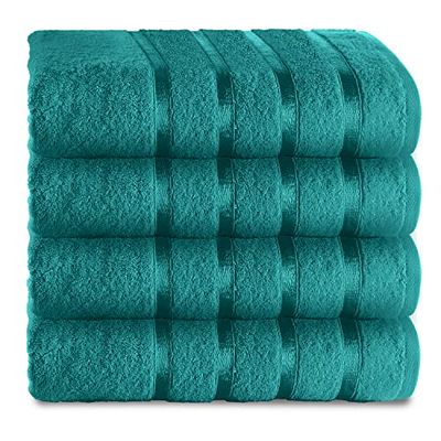 Gaveno Cavailia GC Kensington - Asciugamani in Cotone Egiziano Spesso Assorbente, 500 g/m², Confezione da 4 Pezzi, 50 x 80 cm, Colore: Foglia di tè