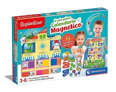 Clementoni - Sapientino-Mon Premier Jeu Éducatif 3 Ans, Tableau Magnétique Apprentissage Saisons, Mois, Jours, Calendrier Enfants, Enseignement, Made in Italy, Couleur Italien, 16405