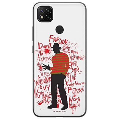 ERT GROUP mobiltelefonfodral för Xiaomi REDMI 9C originalt och officiellt licensierat Horror mönster Nightmare of Elm Street 010 anpassad till formen på mobiltelefonen, fodral tillverkad av TPU-plast