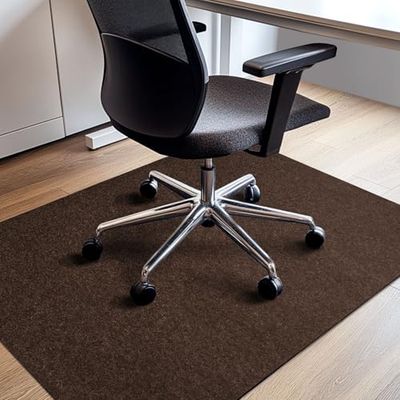 COSYLAND Tapis Chaise de Bureau 2.0, 90 X 120cm Tapis de Sol Bureau,Antidérapant Tapis Protection Sol Chaise Bureau,Protège Parquet Chaise roulettes pour Sols Durs,Tapis Fauteuil Bureau,Marron foncé