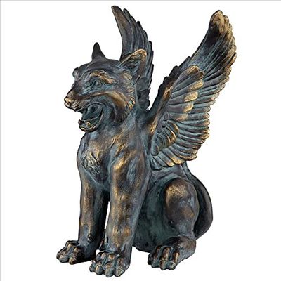 Design Toscano-staty, harts, Verdigris