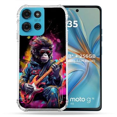 Cokitec Versterkte hoes voor Motorola G75 5G Muziek Rock Monkey