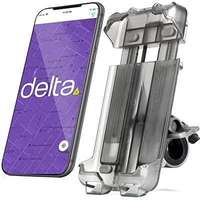 Delta smart mobiltelefon cykel motorcykel motorcykelhållare caddy Mount fodral för iPhone Android Samsung HTC vattentät Svart XL