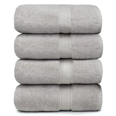 Ariv Asciugamani da bagno in cotone di bambù di alta qualità, naturale, ultra assorbente ed ecologico, 76,2 x 132,1 cm (platino)