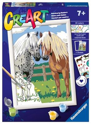 Ravensburger - Creart Serie D Coppia Di Cavalli | Kit Pittura Bambini | Dipingere Con I Numeri Include Tutto Il Necessario | Giochi Bambini 9 Anni O Più | Creart 9 Anni