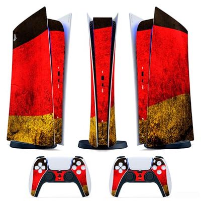 Skin Adesiva - Compatibile per PS5 - Cover per personalizzare la Console - Pellicola in Vinile Removibile - Qualità HD Satinata Opaca (Digital, P5-D003 - bandiera germania)