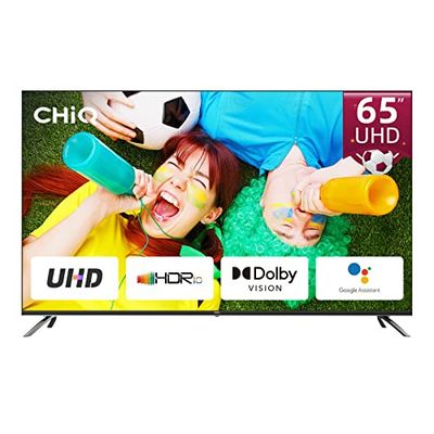 CHiQ U65H7A, TV 65", Smart Android TV, UHD, 4K, LiveTV,WiFi, Bluetooth, Google Assistant, Netflix, Prime Video, 3 HDMI, 2 USB, DVB-T2/T/C