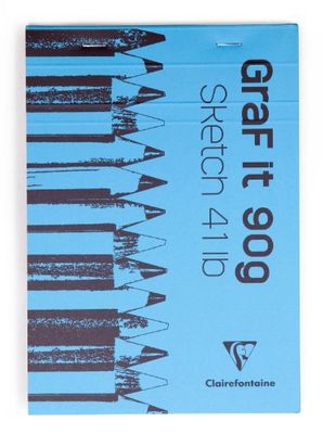 Clairefontaine - Ref 96629C - Graf'IT Drawing Sketchbook (80 vellen) - A7 (74 x 105 mm) groot, 90 g/m² tekenpapier, microgeperforeerde vellen - verschillende kleuren (pak van 1)