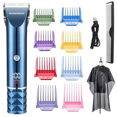BarberBoss All-in-One Men's Hair & Beard Trimmer - Hair Clippers, Trimmer, Grooming Kit