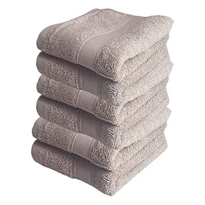 Set van 6 handdoeken, 30 x 50, 450 g/m², 100% katoen, mol