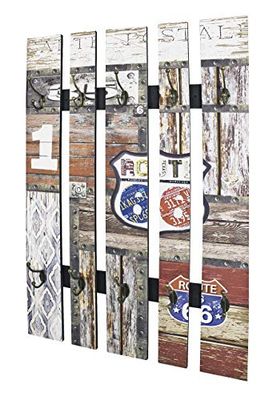 HAKU Möbel garderobe Murale Motif, Vintage, MDF, métal - Dim.: L 65 cm x H 100 cm x P 9 cm, Style: Industrial