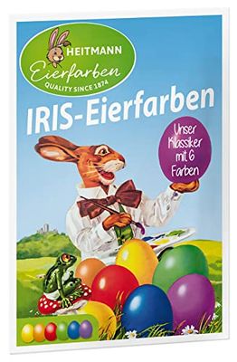 Heitmann Eierfarben - Iris Oeufs NOUVEAU - 6 comprimés à encre chaude - Jaune, orange, rouge, violet, vert, bleu