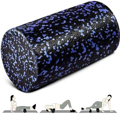Yes4All Rullo in schiuma per esercizi EPP – Rullo in schiuma ad alta densità extra rigido – Ideale per esercizi di flessibilità e riabilitazione (12 pollici, blu maculato)