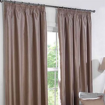 Rapport Blackout Eyelet Curtains, Taupe, 46x54 inches