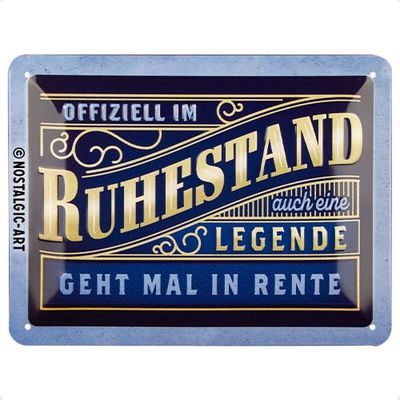 Nostalgic-Art Plaque en métal rétro 15 x 20 cm retraite - Idée cadeau pour retraite - En métal - Design vintage avec inscription en anglais